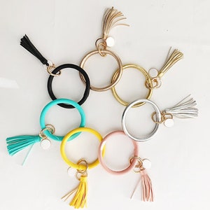 Tassel key chain for co worker christmas gift | Secret santa gift for women | Bracelet keychain for women