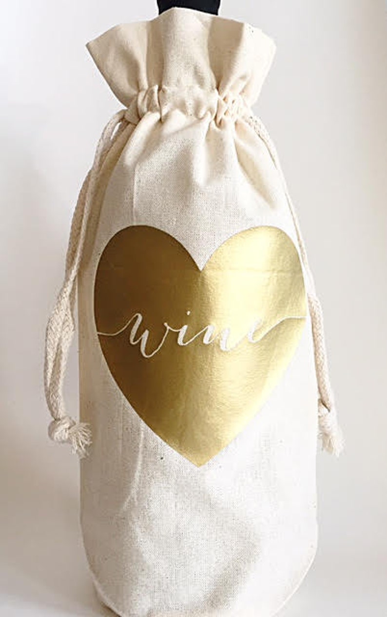 Custom wine bag Wine bags Love wine bag Gift bags Champagne bag Hostess gifts Host gift image 1