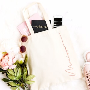 Personalized bride tote bag | Cute canvas tote bag | Tote bag personnalisable