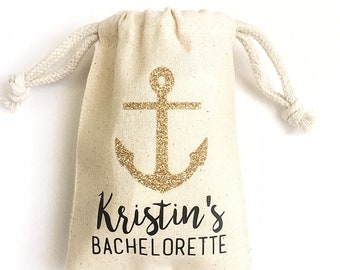 Bachelorette party favors beach | Nautical bachelorette party favor bag and hangover kit | Beach bachelorette party favors