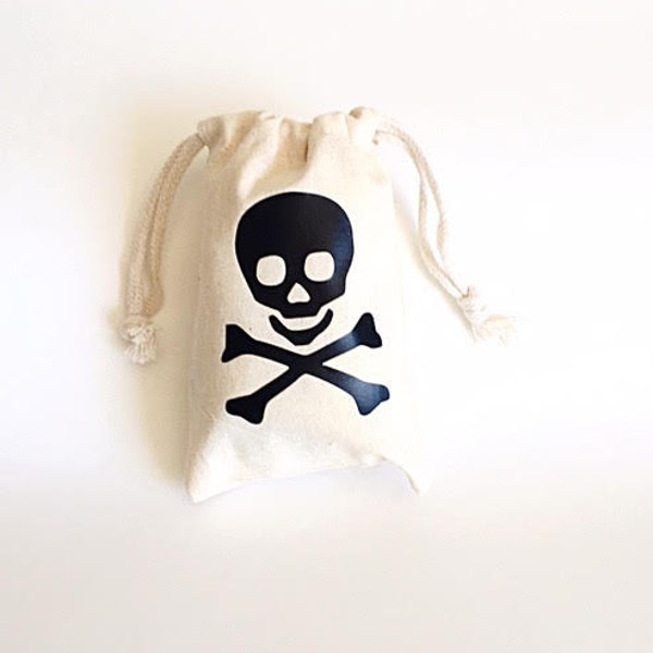 Pirate party favors - Party favor bags - Pirate theme party - Skull and crossbones favor bag- Bacholer party favors