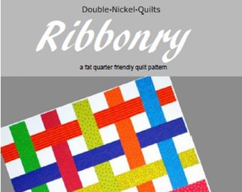 Ribbonry fat quarter friendly downloadable pdf pattern by Double Nickel Quilts #DNQ119