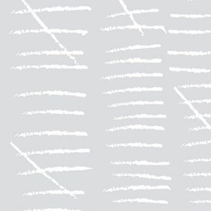 May include: A gray fabric with a white, hand-drawn, striped pattern. The fabric has a subtle texture and is perfect for quilting, sewing, and crafting projects.