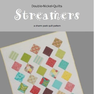 Charm Pack oder Scrap Quilt Pattern-herunterladbares PDF-Quiltmuster-Krippe oder Twin-Size-Quilt-von Double Nickel Quilts #DNQ124-Luftschlangen