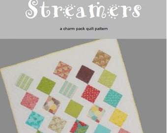 Streamers Quilt Pattern | Charm Pack, Crib or Twin Size (PDF Download)
