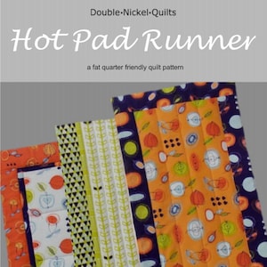 Modello scaricabile in formato PDF per il runner da tavolo Hot Pad di Double Nickel Quilts #DNQ126