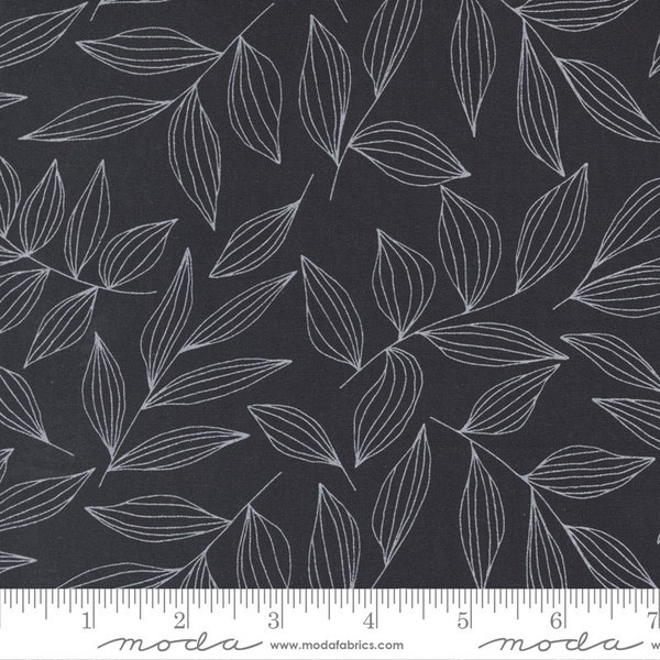 Create Ink Black Leaves fabric #11522-26 by Alli K Design and Moda Fabric