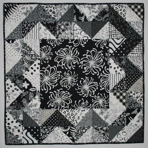 Black and white table topper 32X32 image 2