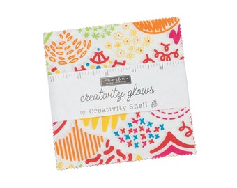 Creativity Glows fabric charm pack of 5 inch squares-42 squares by Creativity Shell for Moda Fabric