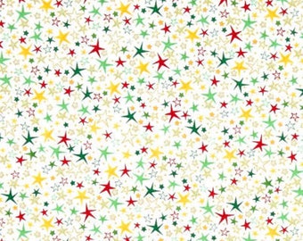Season's Greetings Stars Multi Christmas fabric by Fabri-Quilt #103-71500