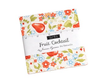 Fruit Cocktail fabric charm pack of 5 inch squares-42 squares by Fig Tree and Co. for Moda Fabric