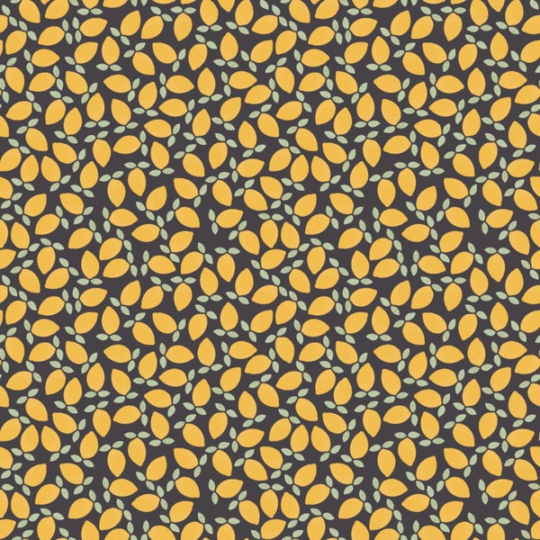 Windsor Garden Beatrice fabric in Navy and Yellow by Kelly Parker Smith for Sweet Bee Designs Fabrics #18304-NA