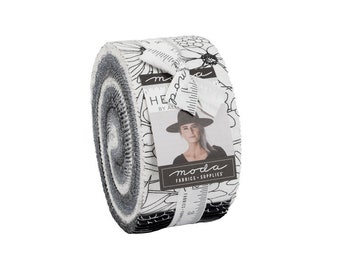 Hey Ya'll jelly roll of black and white 2 1/2" fabric strips by Alli K Design for Moda Fabric-40 strips