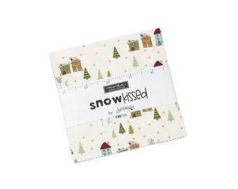 Snowkissed Christmas fabric charm pack of 5 inch squares-42 squares by Sweetwater for Moda Fabric