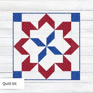 Patriotic Starburst Quilt Kit: Red, White & Blue Table Topper