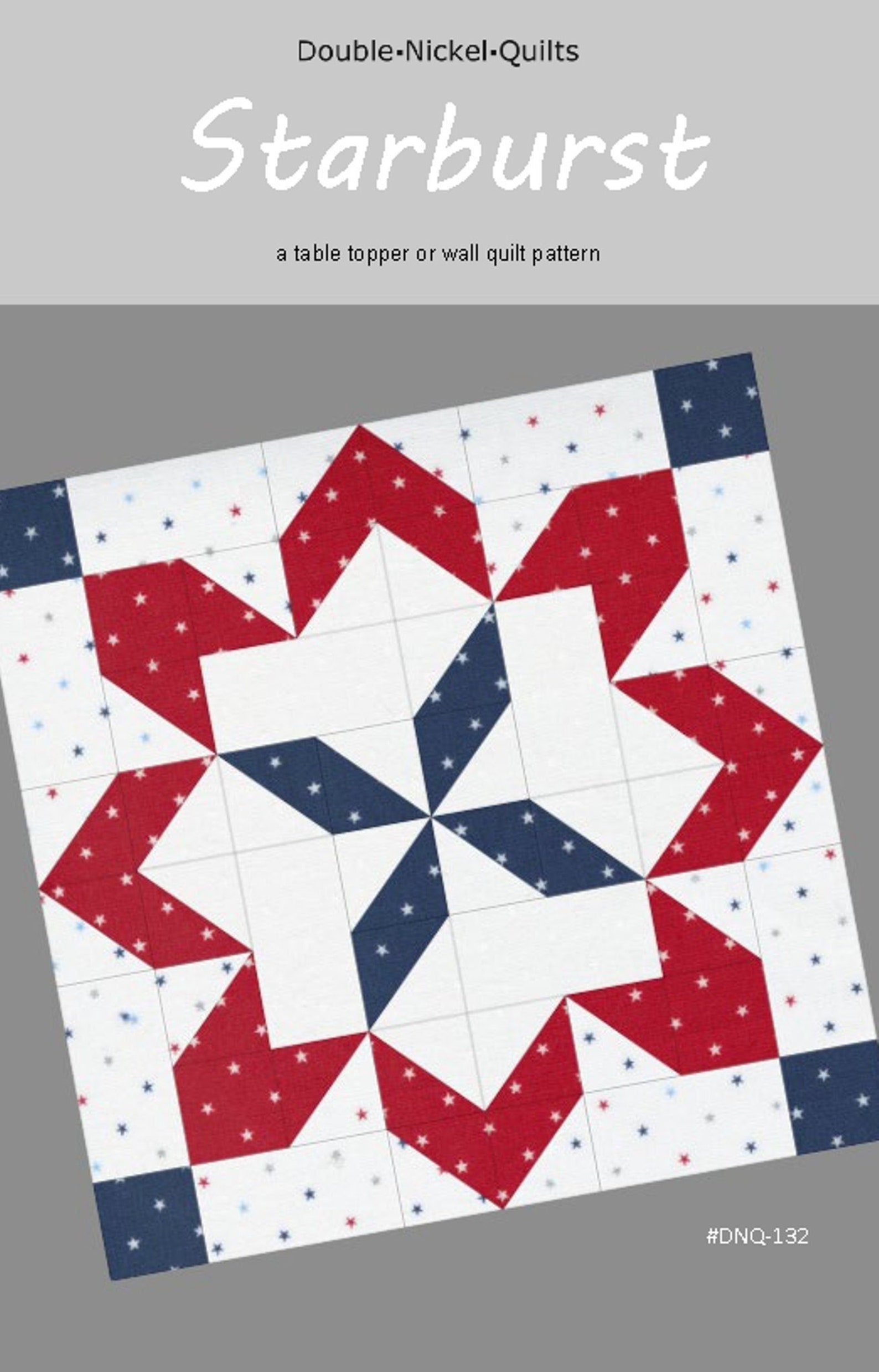 Starburst Quilted Table Topper PDF Pattern: Square Wall Quilt (24x24in ...