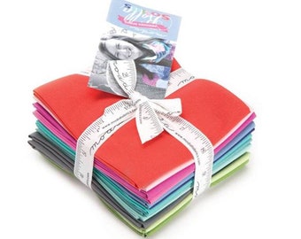 Fat quarter bundle of 12 Designer Series Bella Solids by Kate Spain for Moda Fabric