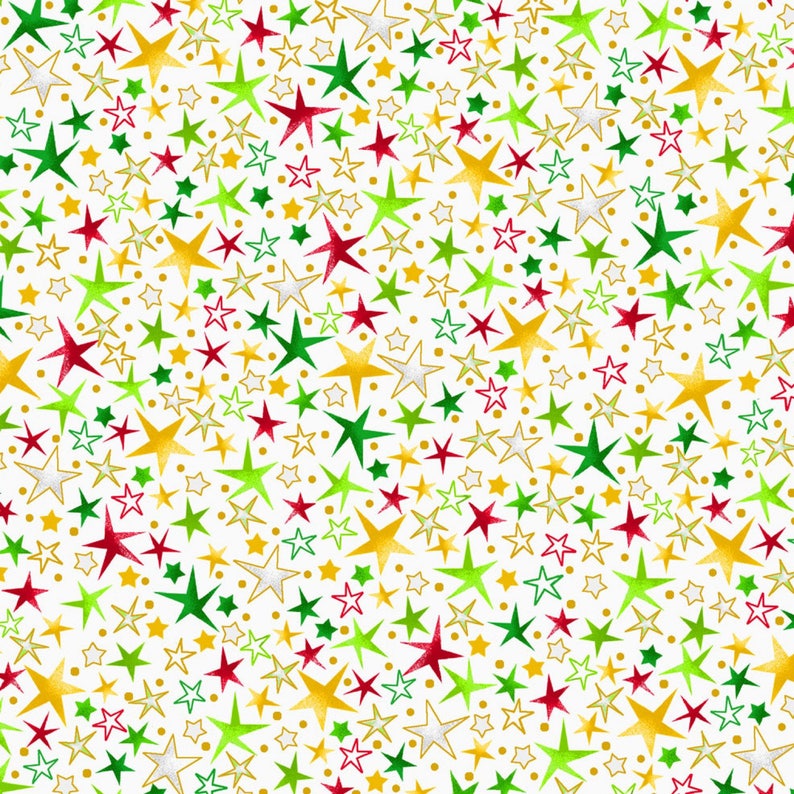 Season's Greetings Stars Multi Christmas fabric by Fabri-Quilt 103-71500 image 2
