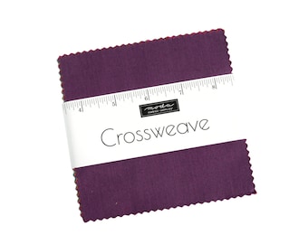 Crossweave fabric charm pack of solid color 5 inch squares-42 squares by Moda Fabric