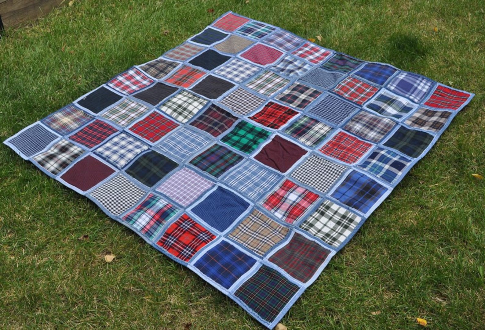 Denim Picnic Blanket Downloadable Pdf Pattern by Double Nickel Etsy