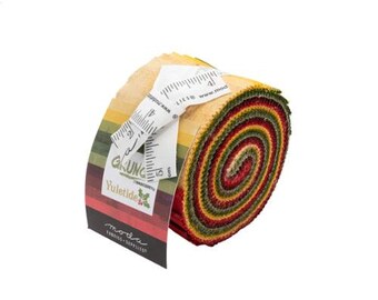 Grunge Yuletide junior jelly roll of fall colors 2 1/2" fabric strips by BasicGrey for Moda Fabric-20 strips