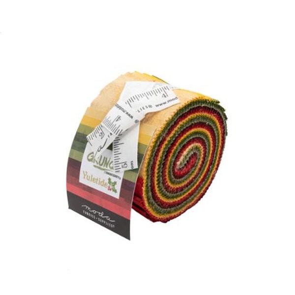 Grunge Yuletide junior jelly roll of fall colors 2 1/2" fabric strips by BasicGrey for Moda Fabric-20 strips