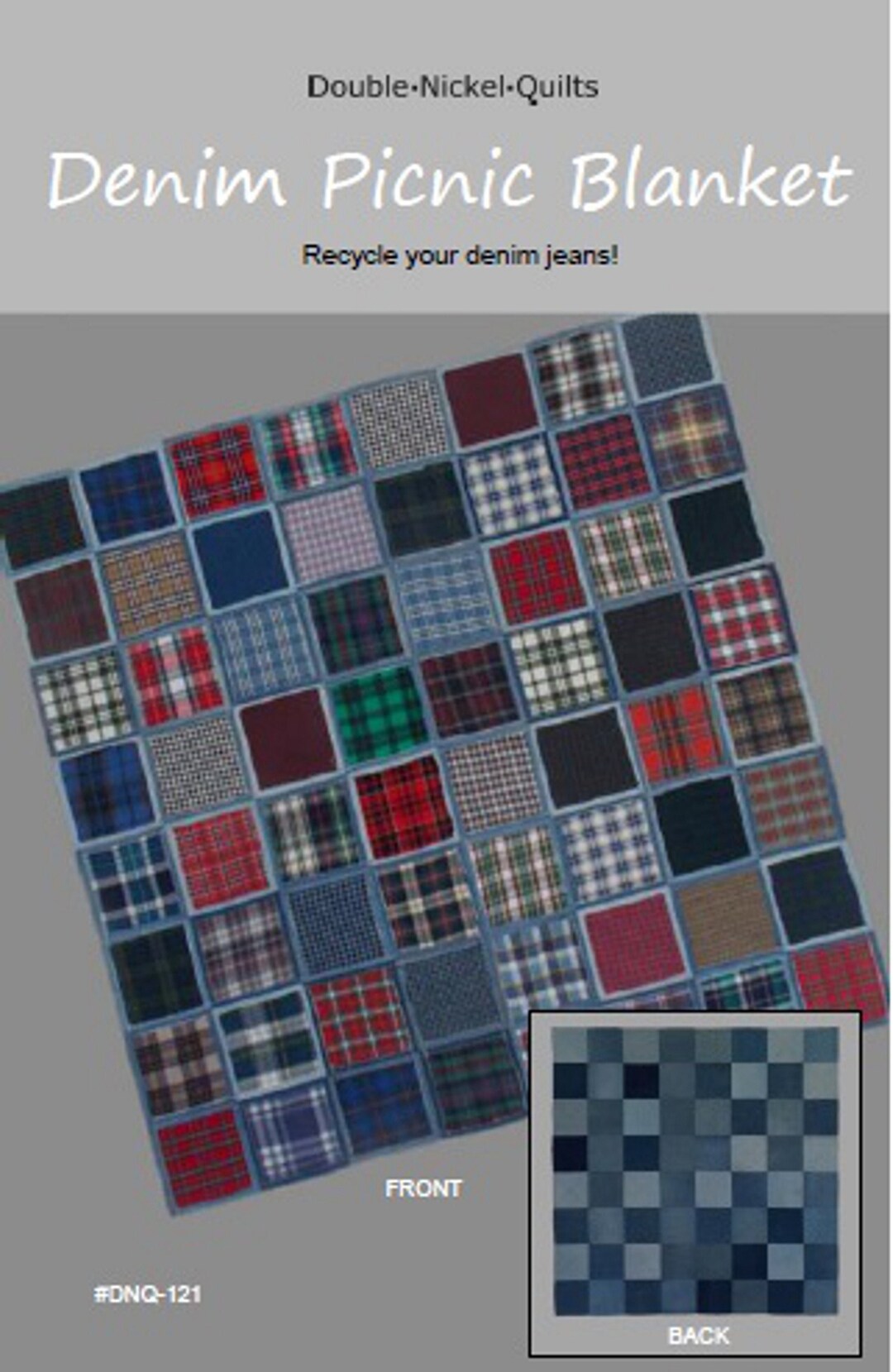 Denim & Flannel Scrap Quilt Pattern – Recycled Picnic Blanket (PDF ...