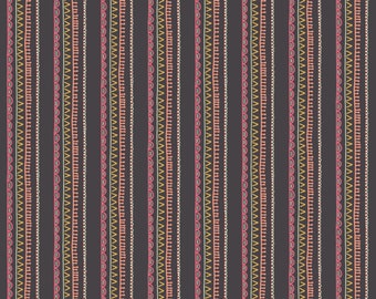 Windsor Garden Matilda Navy stripe fabric  in Navy and Pink by Kelly Parker Smith for Sweet Bee Designs Fabrics