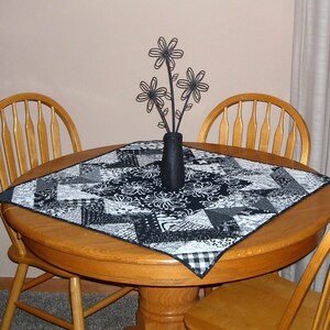 Black and white table topper 32X32 image 1
