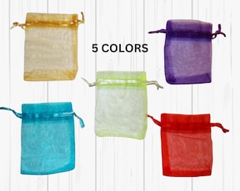 5x7 Organza Gift Bags 100 150 200 Pcs 5"x7" Sheer Drawstring Organza Bags Jewelry Coralline Organza Bags
