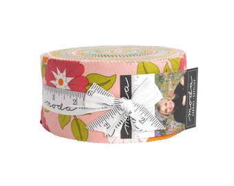 Flower Power jelly roll of 2 1/2" fabric strips by Maureen McCormick for Moda Fabric-40 strips