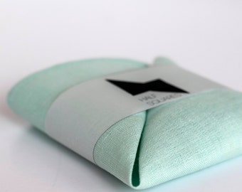 Pocket square mint green - men spring fashion trends - gift idea for him accessory - mint handkerchief - mint pocket square - mint wedding