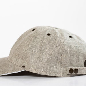 Baseball cap Linen summer cap Classic linen cap hat  Sport cap Adjustable grey hat Trucker cap Summer hat