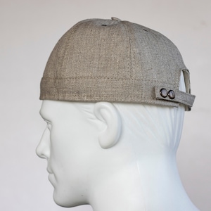 Handmade Linen Docker Cap: Brimless Summer Hat