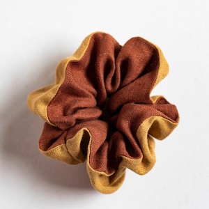 Two colors Hair scrunchie Ponytail holder Linen hair scrunchies Custom scrunchie Hair accessories