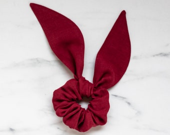 Chouchou noeud rouge Chouchou lin avec noeud Chouchou noeud Accessoire cheveux Chouchou noeud Variété de couleurs