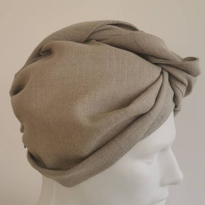 Natural linen hair towel, SPA headband, hair turban headwrap, sauna wear image 7