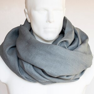 Oversized bandana, gray linen scarf, headwrap, perfect linen gift, mens scarf, scarves for women, androgynous clothing, dating anniversary