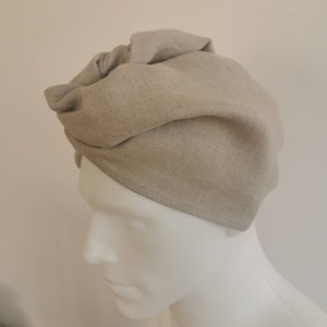 Natural linen hair towel, SPA headband, hair turban headwrap, sauna wear image 9