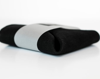 Black Linen Pocket Square – Elegant Wedding Handkerchief