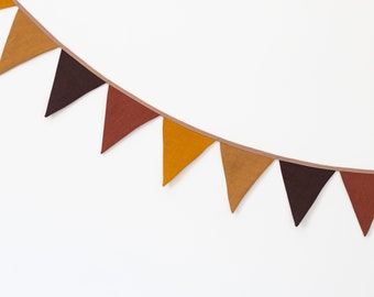 Autumn colors outdoor bunting Fall decor banner Triangle banner Pennants for party decorations Birthday gift Thanksgiving decor