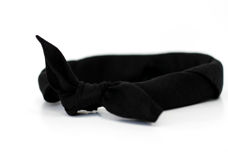 Mens Bandana Black Linen Bandana Karate Headband Linen Etsy