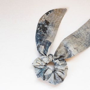 Ponytail holder Bow scrunchie Linen hair scrunchies Wabi Sabi