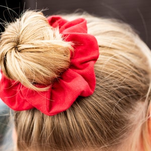 Red hair scrunchie Ponytail holder Linen hair scrunchies Variety of colors Blue scrunchie White scrunchie Pink scrunchie