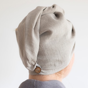 Natural linen hair towel, SPA headband, hair turban headwrap, sauna wear image 1
