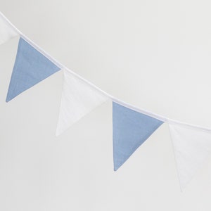 Baby blue and off white banner or Blush pink and off white banner Pennants for party decorations Birthday gift Outdoor bunting Custom colors