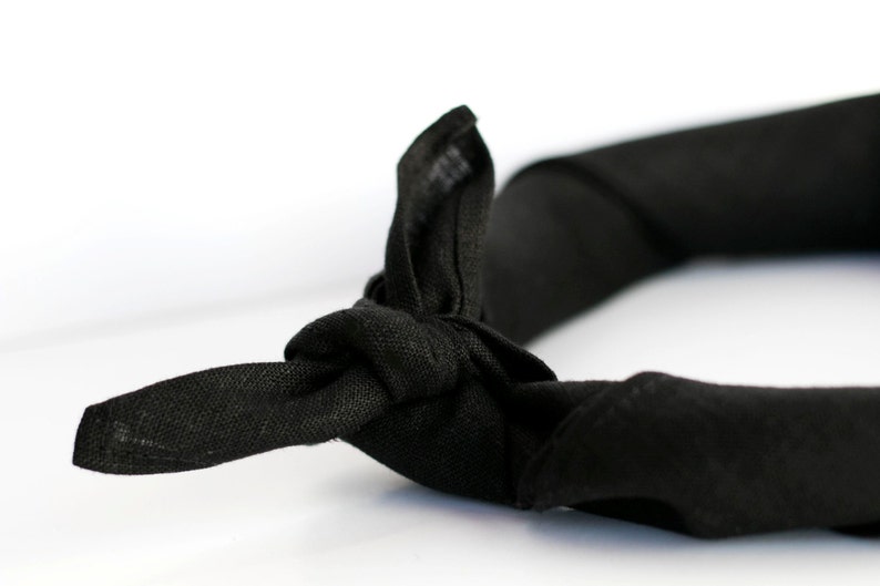 Mens Bandana Black Linen Bandana Karate Headband Linen Etsy