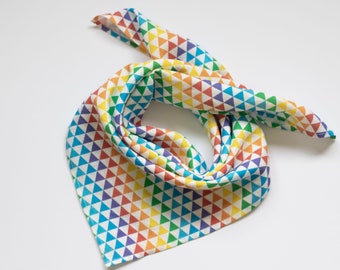 Rainbow triangles linen bandana, headwrap, yoga headband, wristband,  headband, lgbtq