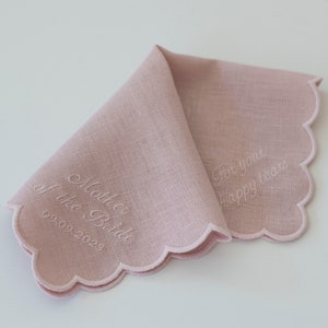 For your happy tears hankie Scallop handkerchief Bridal hankie 10x10&#39;&#39; size Mother of the Bride  No ugly crying
