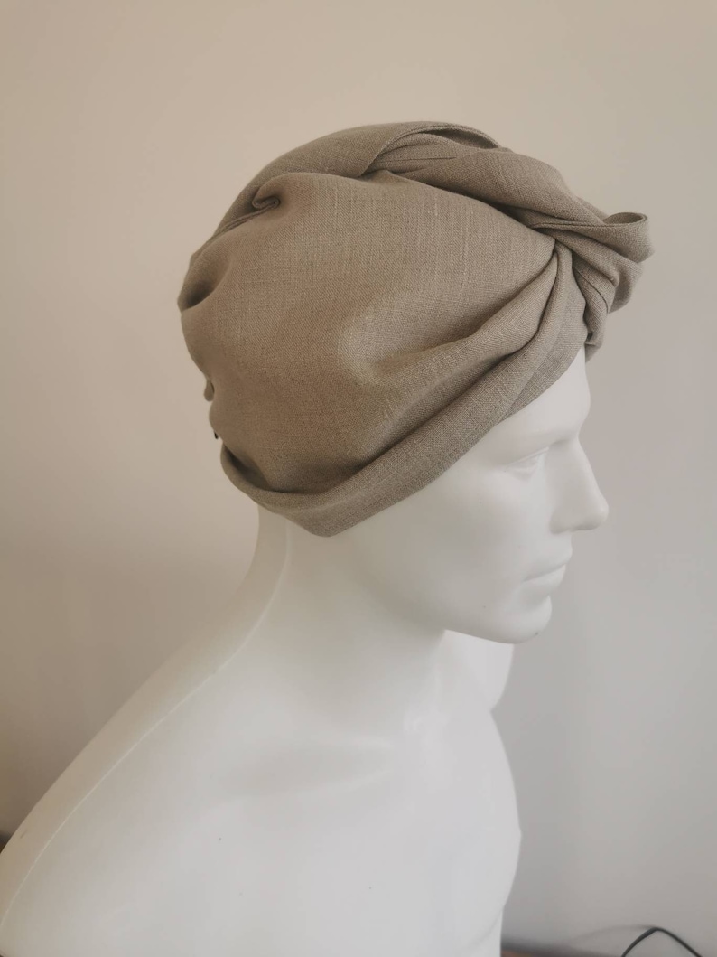 Natural linen hair towel, SPA headband, hair turban headwrap, sauna wear image 7